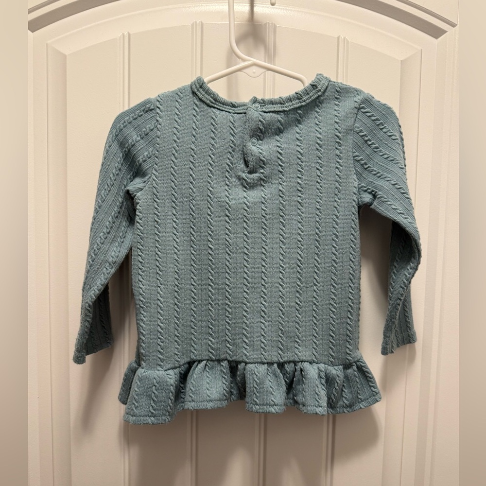 Just Lizzy Ruffled Blue Sweater - Picture 2 of 9